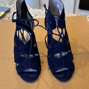 Nine West Dark Blue Strappy Heels